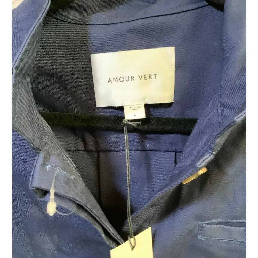 Amour Vert Ambrie Navy Canvas Utility Jacket - Size L - NWT - Picture 3 of 5